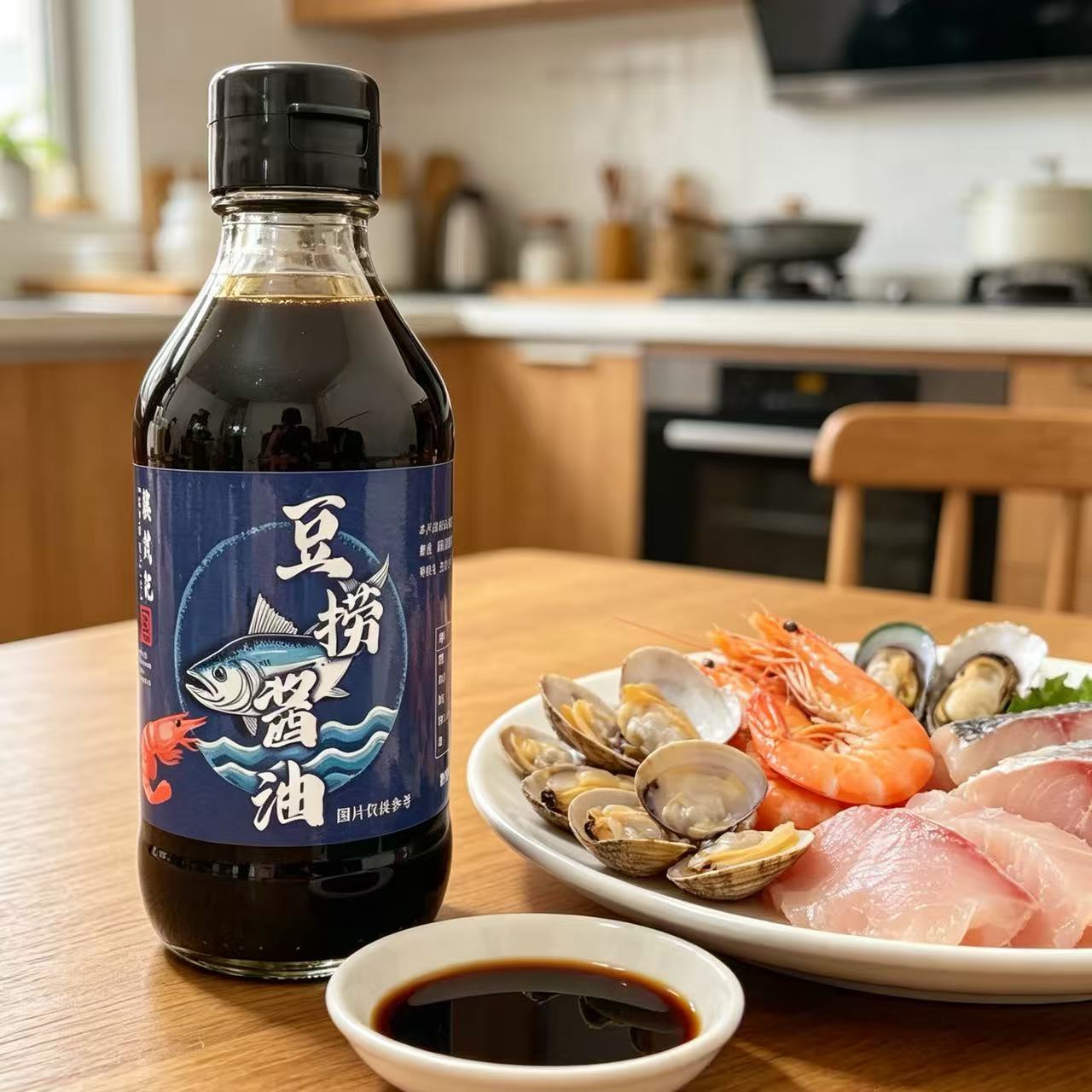 【楼茂记豆捞酱油200ml】宁波特产瓶装海鲜调味饺子酿造食醋 - 实物图
