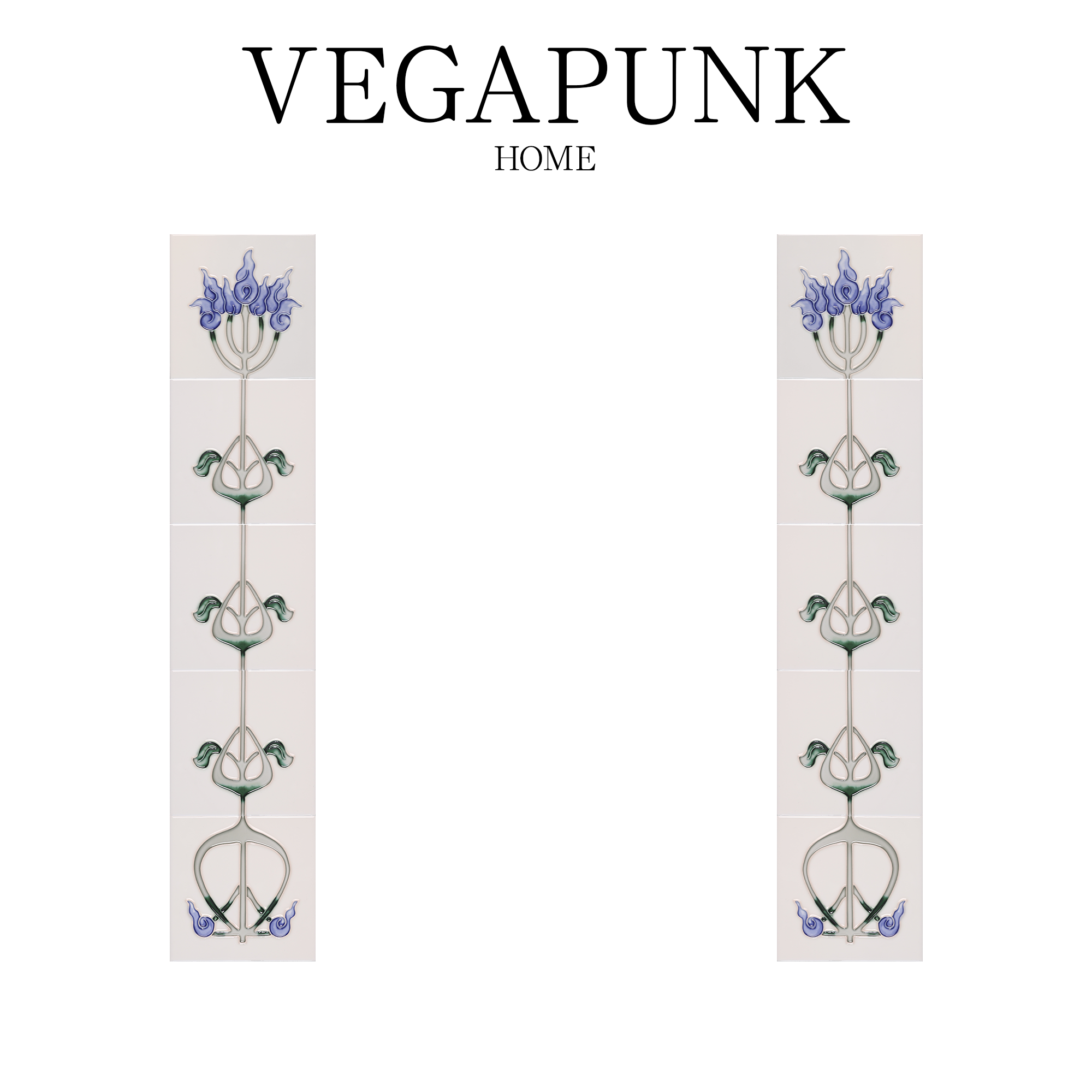 Vegapunk贝加庞客中世纪英式复古釉蓝色维多利亚新艺术珐琅壁炉砖