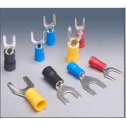 紫铜SV2-4厚0.7mm U型Y型叉形绝缘接线端子线鼻子镀哑光