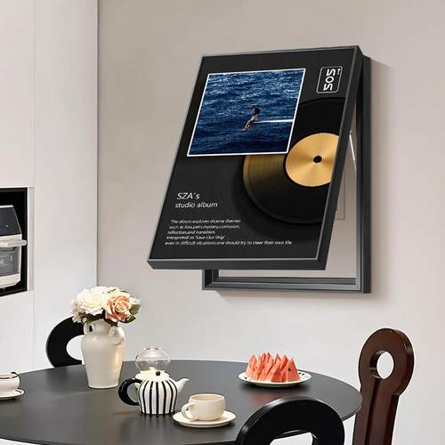 黑胶唱片电表箱盒装饰画 画2025新款竖版配电箱强弱电箱遮挡挂画