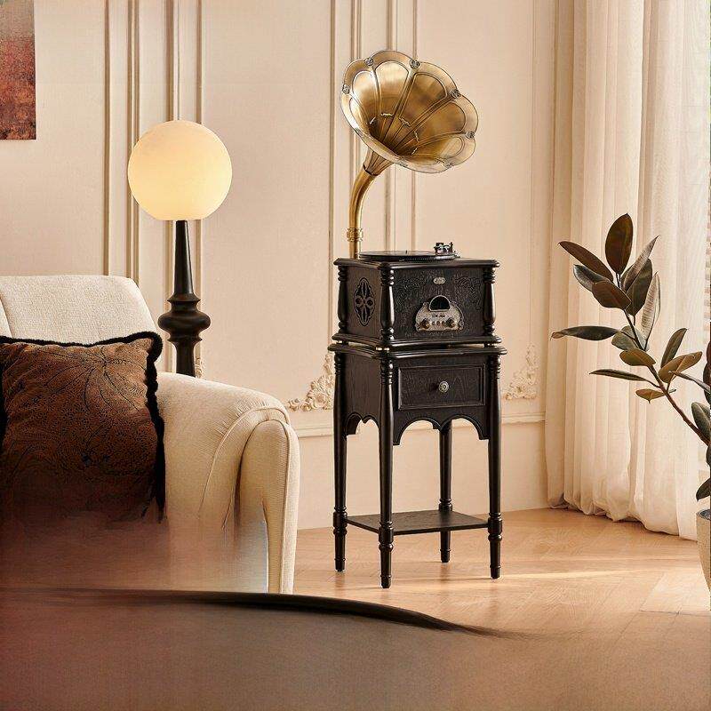 法国现代覆古留声机客厅家古董风格黑胶唱片机古董唱片机蓝牙音频