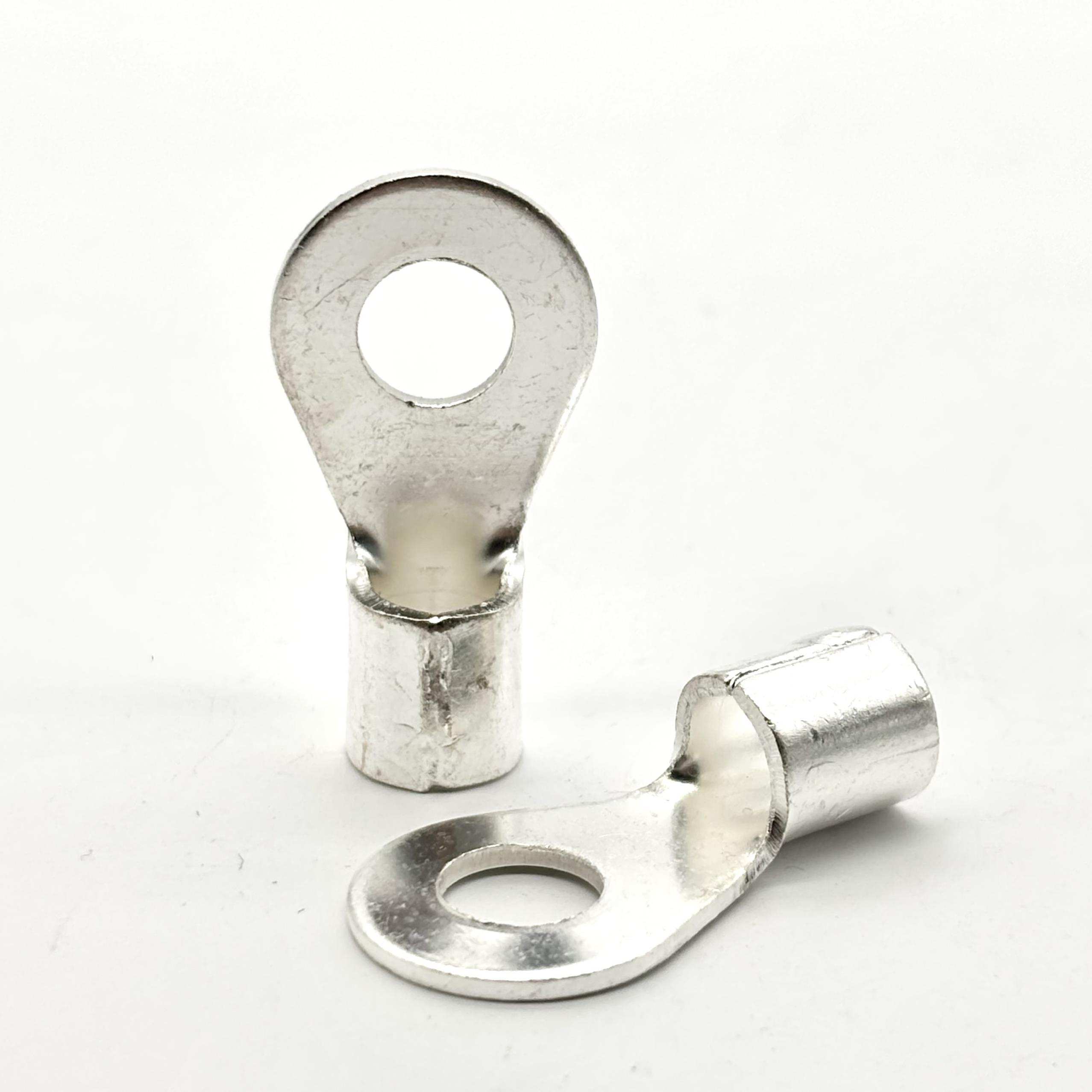 紫铜OT1/1.5/2.5-4平方冷压圆形铜鼻子1.5-3/4/5/6/10/12裸端头