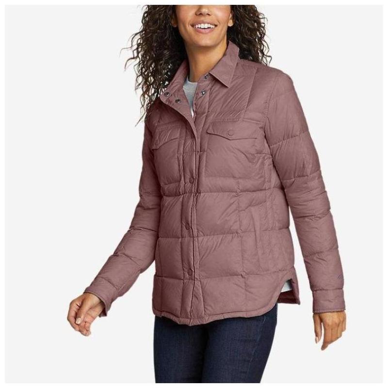 eddiebauer艾迪鲍尔女户外羽绒服短款翻领按扣柔软轻便正品eb257