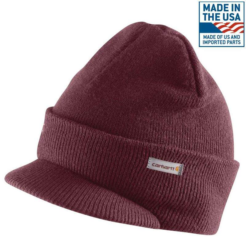 carhartt/卡哈特男士户外帽子平沿翻折尖顶纯色美国直邮c424r