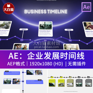 Ae模板 企业发展时间线标尺 年份大事记年度总结回顾宣传片ae模版