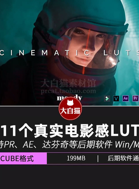 111个真实电影颜色分级调色预设Cinematic LUTs Moody Presets
