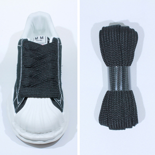 适配三原康裕贝壳头鞋带MMY加宽扁平鞋带绳黑米白色溶解鞋鞋绳子