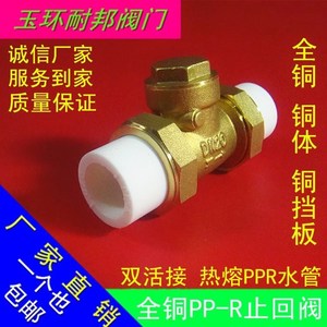 全铜PPR止回阀卧式 单向阀 逆止阀4分 6分水管配件热熔20 25 32