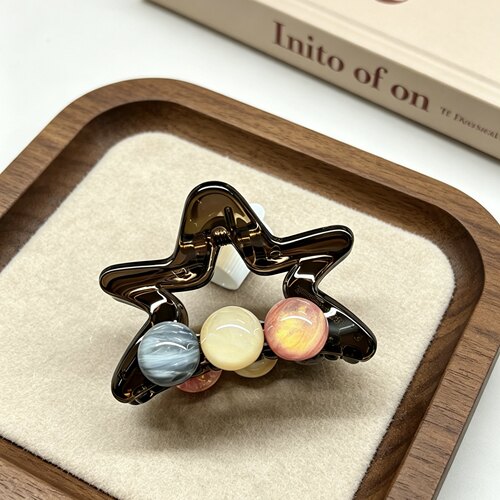 五角星星中号抓夹女高级感韩系ins气质甜美发夹小众高马尾鲨鱼夹