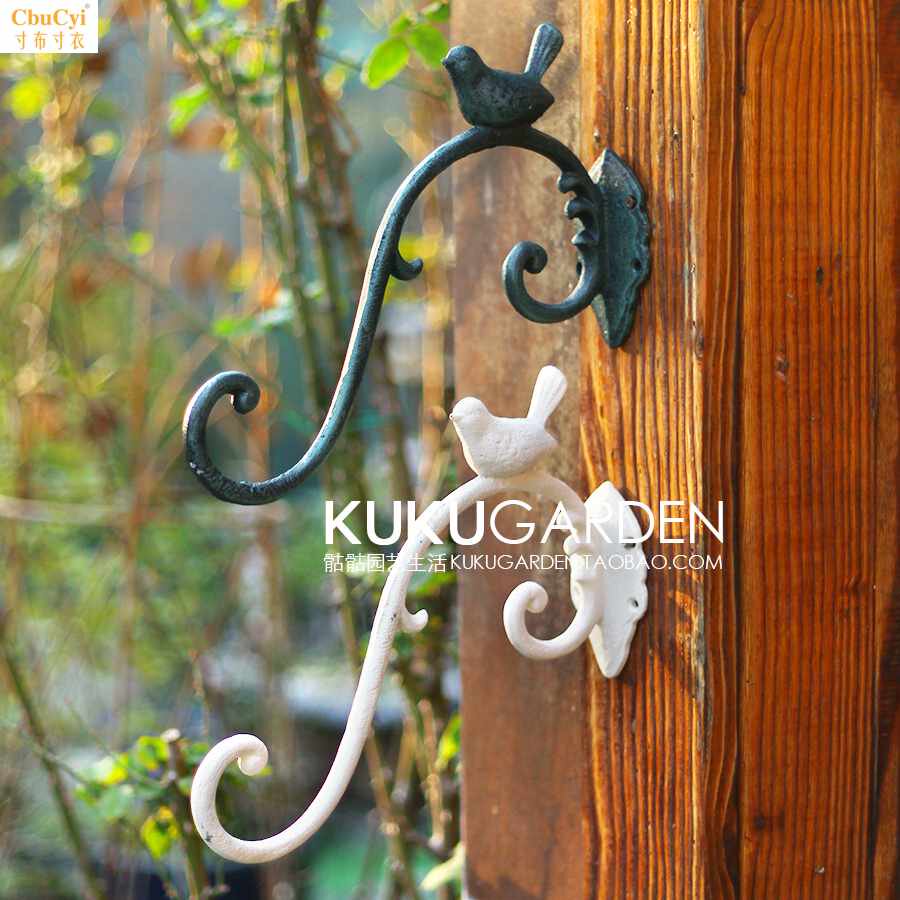 欧式铸铁园艺小鸟挂钩别墅花园阳台吊篮花盆挂钩壁挂 Zakka在类目 家居饰品, 装饰挂钩中 - 来自Buy2taobao.com提供专业的淘宝代购服务