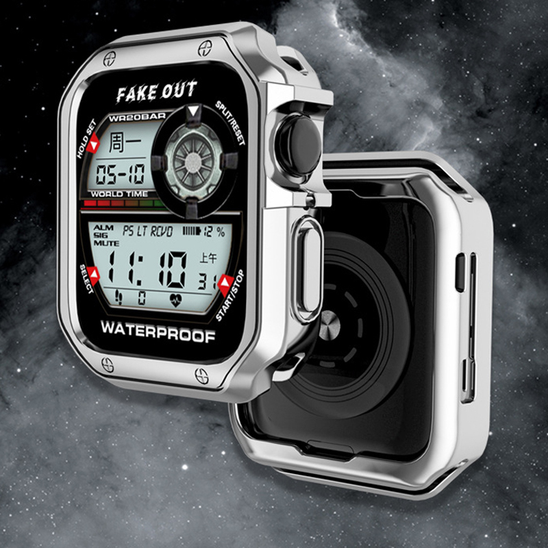 适用苹果iwatch8/3/4/5/6se手表带金属不锈钢电镀软壳tpu朋克风apple watch44/40mm38/44男女潮套装保护边框7使用感如何?