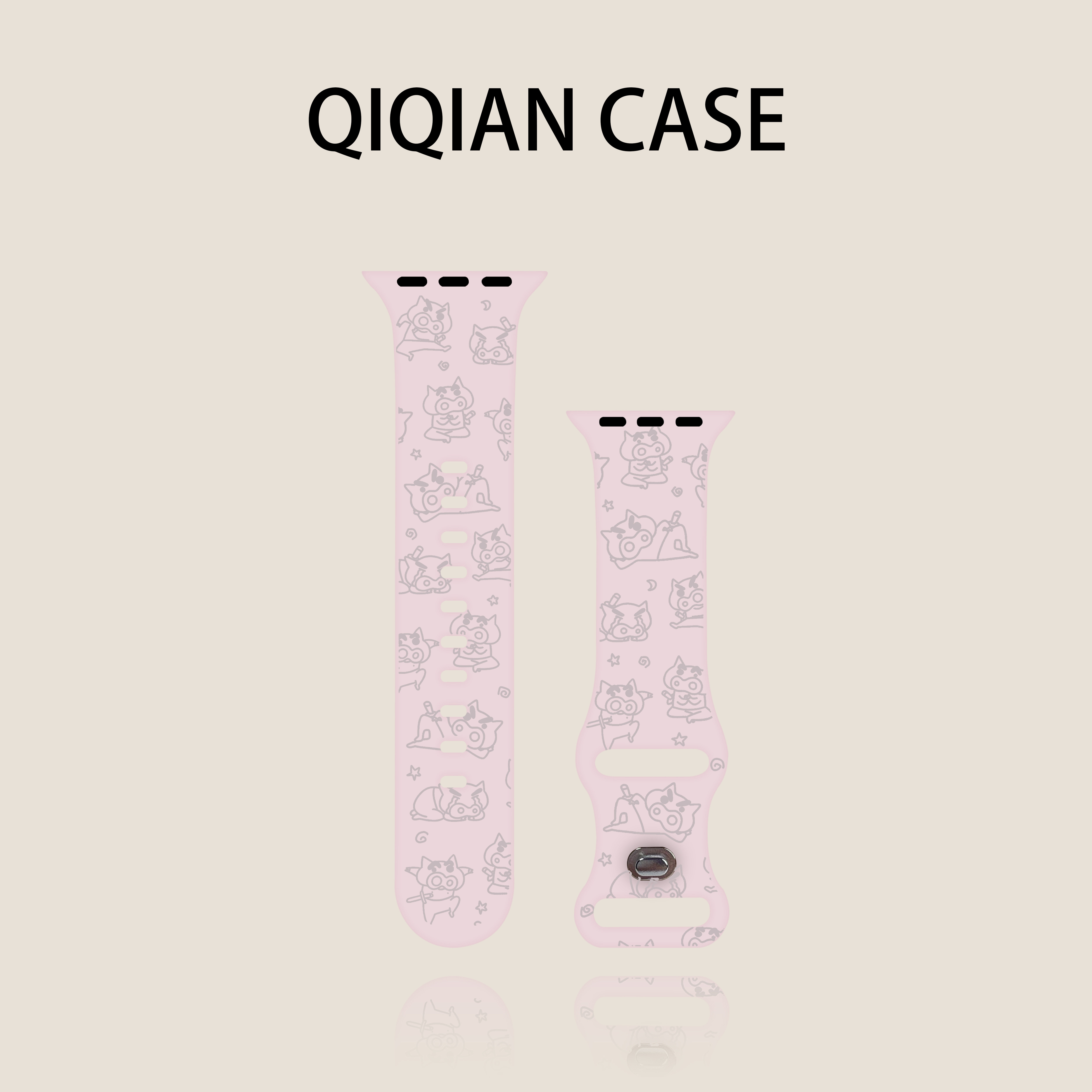 启乾 卡通新款左门卫小猪适用iwatchs10/9苹果Applewatch7手表表带SE8粉色硅胶透气6运动5/4/3创意可爱ins风,智能设备,智能手表手环表带/腕带,淘宝优惠券,粉丝福利购,淘宝优惠卷