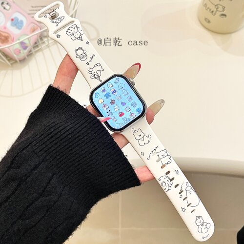 适用苹果手表表带硅胶