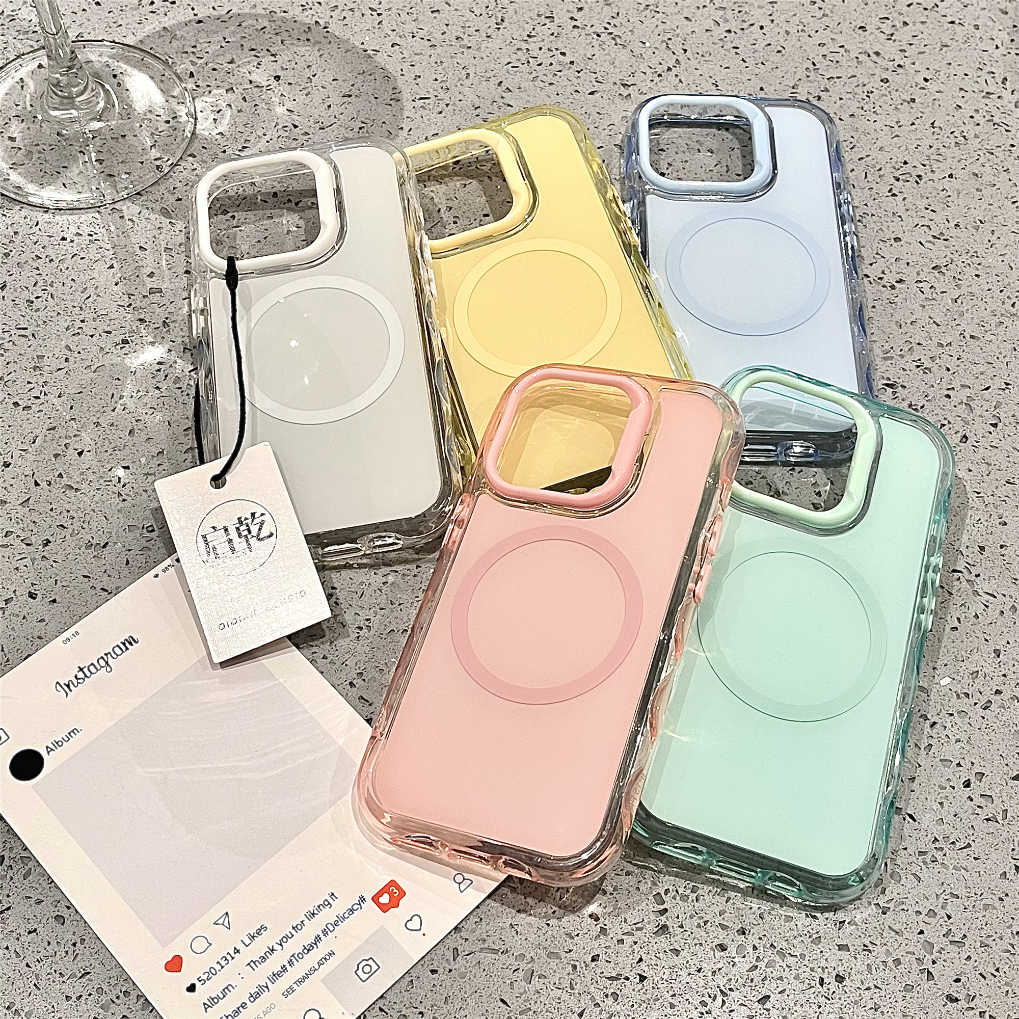 启乾 多巴胺简约纯色磁吸壳iPhone16/15手机壳适用苹果14/13promax硬壳少女心小众极简日韩ins新款情侣夏天