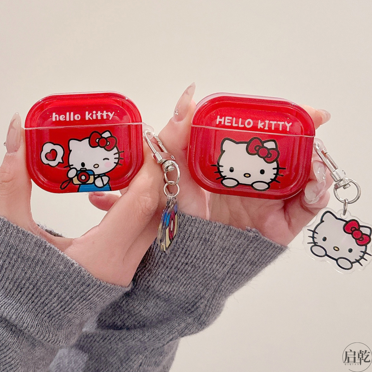 启乾 可爱凯蒂猫挂件Airpods4/3耳机保护壳套2pro二三代新款适用苹果无线蓝牙硅胶软壳HelloKitty新款新年女