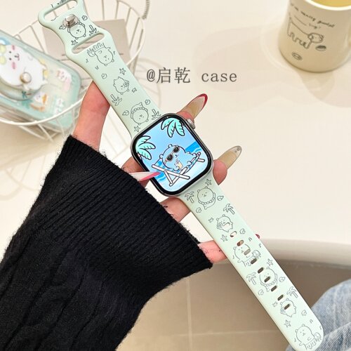 适用苹果手表表带硅胶