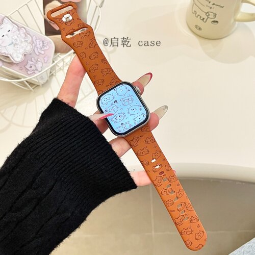 适用苹果手表表带硅胶