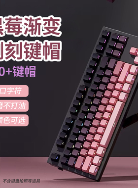 cherry原厂高度极昼侧刻透光键帽PBT六色渐变个性机械键盘keycaps