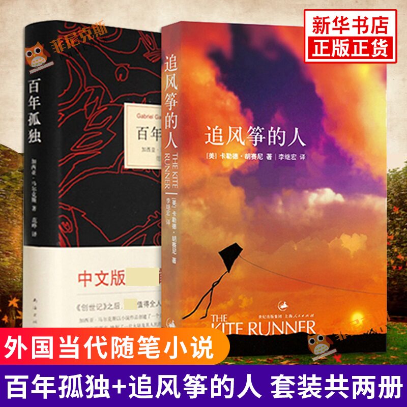 【套装2册】百年孤独+追风筝的人 马尔克斯 胡塞尼原版无删 诺贝尔文学奖世界名著 文学小说 现当代文学外国随笔小说正版书籍