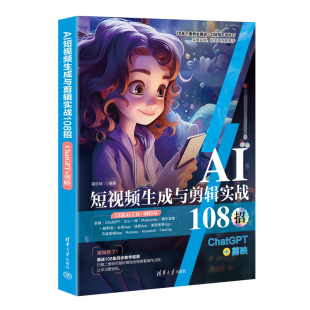 蒋珍珠 清华大学出版 社 ChatGPT 新华正版 AI短视频生成与剪辑实战108招 短视频脚本文案创作方法快速编辑视频方法 书籍 剪映