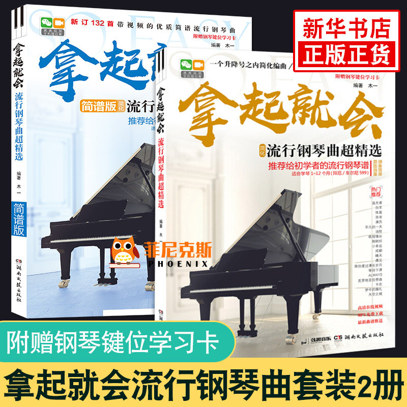 拿起就会流行钢琴曲c精选+流行钢琴曲c精选 2册 初学入门钢琴书籍教材 流行歌曲钢琴谱 流行音乐大全乐谱钢琴谱大全流行钢琴曲集