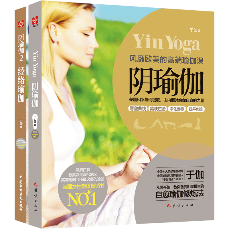 2册 阴瑜伽-风靡欧美的GD瑜伽课+经络瑜伽-阴瑜伽(2) 瑜伽从新手到高手初级入门教程 阴瑜伽普拉提教程健身书 女性书籍