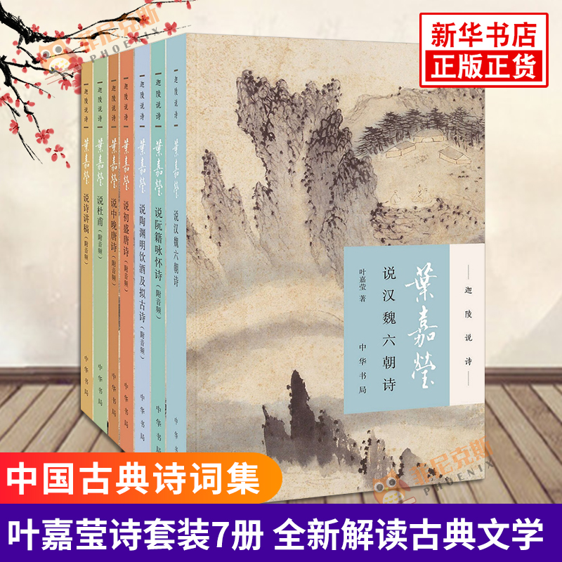 迦陵说诗套装7册附音频叶嘉莹说诗讲稿+叶嘉莹说初盛唐诗+中晚唐+说杜甫诗+汉魏六朝诗+陶渊明饮酒+阮籍咏怀诗