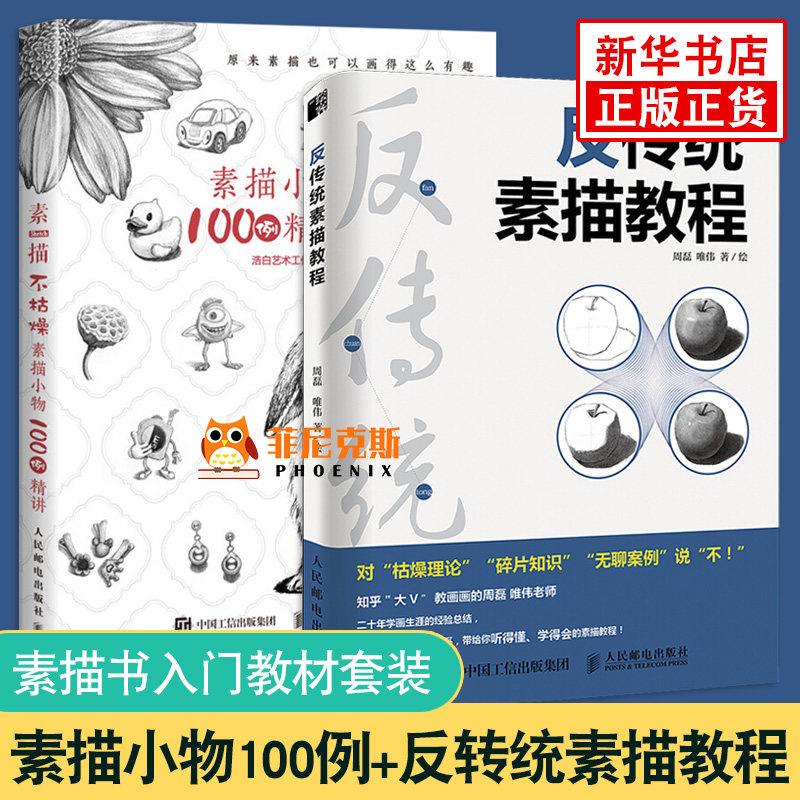 反传统素描教程+素描的反传统训练 素描100例精讲 素描书籍教材临摹素描基础教程 铅笔素描技法入门到精通 素描初学者自学书籍