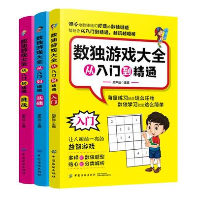 数D游戏大全从入门到精通全3册 数D书新手入门基础 初级小学生数D游戏 九宫格成人数D题本 填字游戏益智 逻辑思维训练书籍