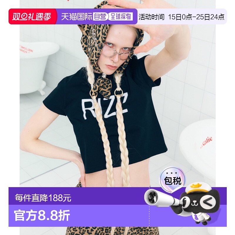 韩国直邮AS IF CALIE女士女装T恤CA25AST002BKF LIZZ T-SHIRT BLAC