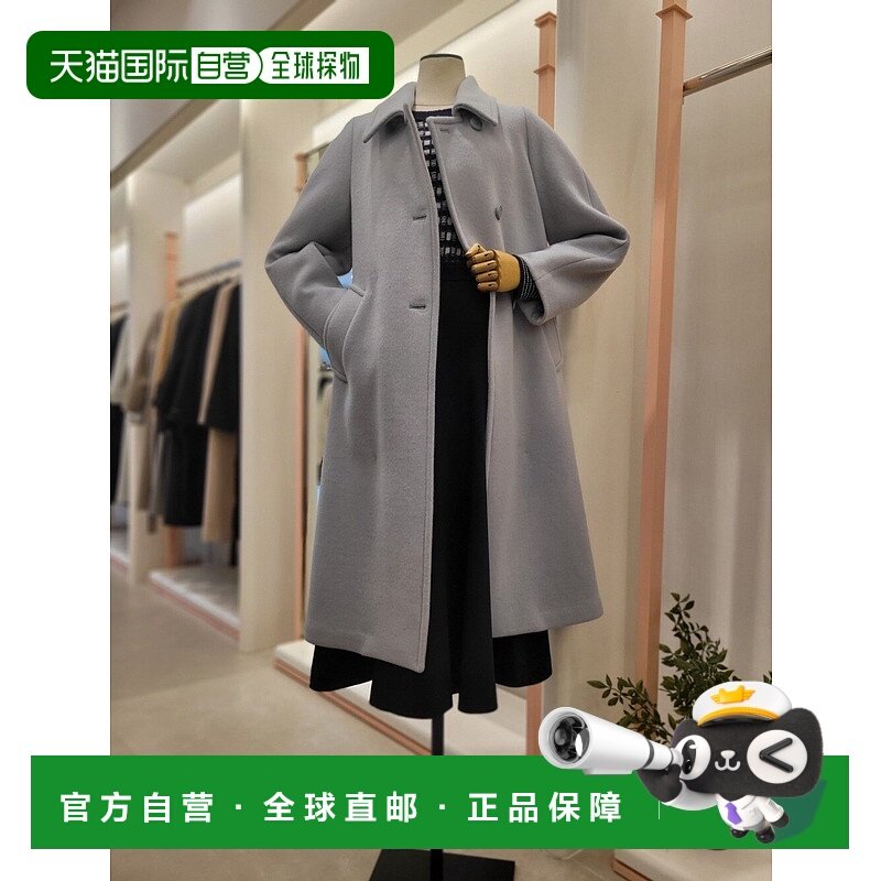 韩国直邮[ITMICHAA] 女款 正装风格 双排扣设计 大衣外衣 (ITOCWH