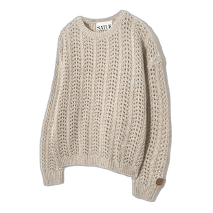 韩国直邮SATUR设计师款大气简约日常休闲个性毛衣SA23FWMK05BR