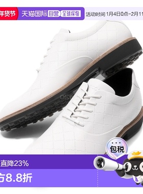 韩国直邮ECCO爱步男士无钉高尔夫球鞋皮革休闲舒适110214-01007