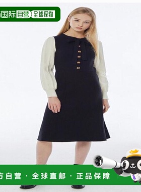 韩国直邮THE IZZAT TheEye 小袖彩色协调领结针织连衣裙 _K INAP1
