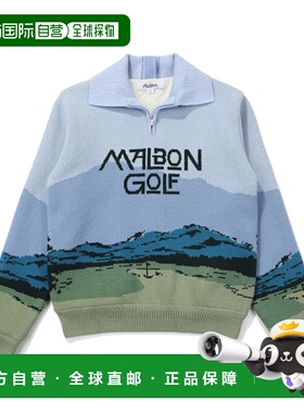 韩国直邮MALBON GOLF 女士毛针织衫M4422PKT37SBL Intarsia Windbr