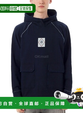 韩国直邮CP COMPANY 靛蓝羊毛徽标连帽运动衫（18CMSS185A 110055