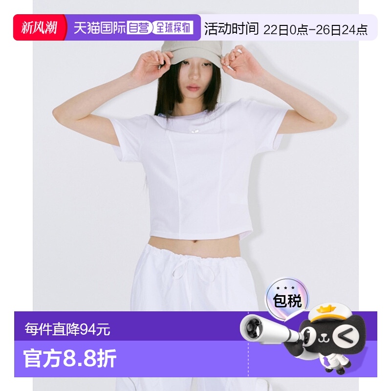 韩国直邮NIIER NOR 女士女装T恤24NNSSTTSF005WT INCISION CROP TO