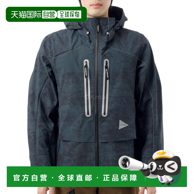 韩国直邮AND WANDER 印花 PERTEX SHIELD 雨衣 - 海军蓝 (5745111
