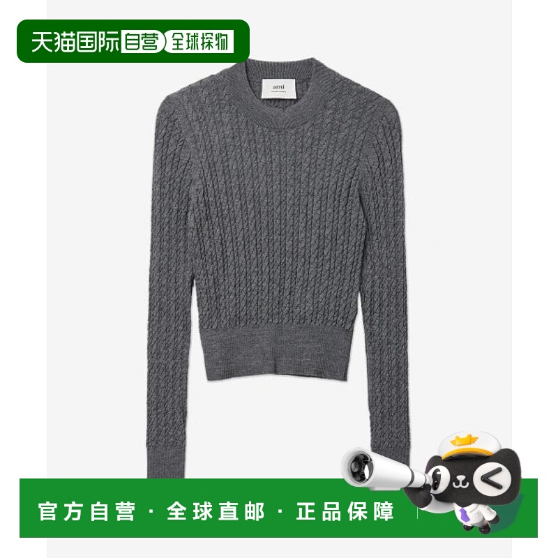 韩国直邮AMI 女士毛针织衫FKS013KN0013055SS23new新款长袖