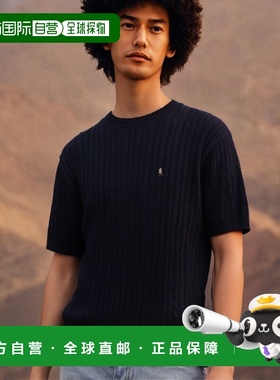 韩国直邮YALE HERITAGE DAN CABLE KNIT TEE NAVY男针织YD01KT200