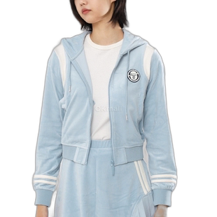 韩国直邮Sergio Tacchini Veneto 丝绒拉链连帽衫 (STF24W51006-)