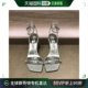 222JAXON银色奢侈品 CHOO时尚 一字带9.5cm高跟凉鞋 韩国直邮JIMMY