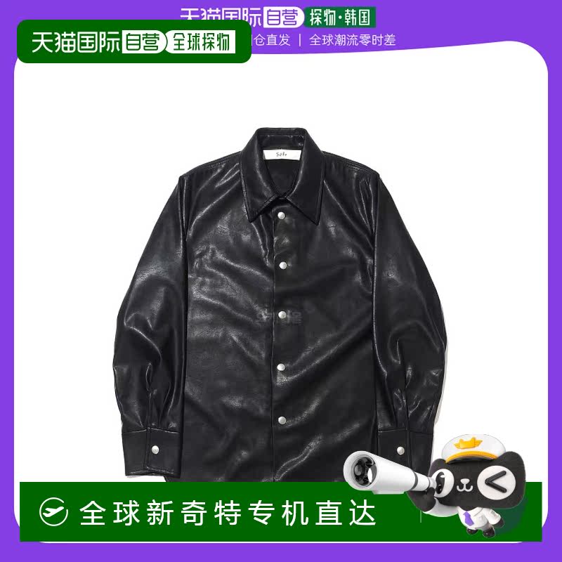 韩国直邮sefr高级感INS长袖上衣夹克机能风皮衣宽松痞帅炸街