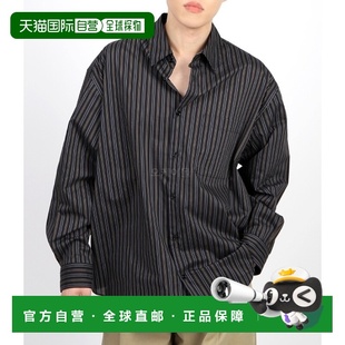 上衣男装 韩国直邮Lemaire SH1095男士 衬衫 棉丝混纺条纹长袖