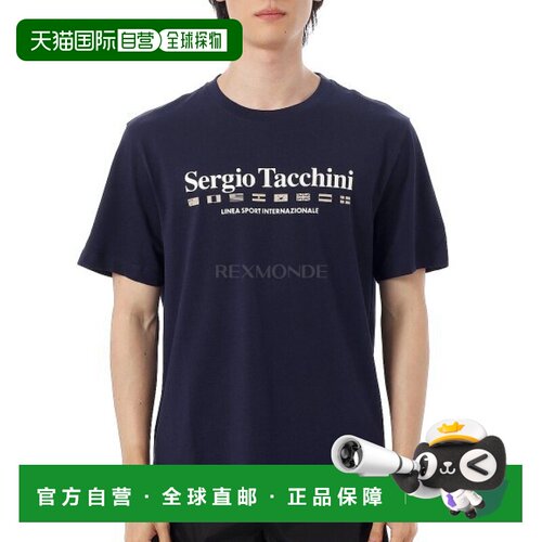 韩国直邮Sergio Tacchini MONDA T 恤 (STS24M50806-海蓝色) 短袖