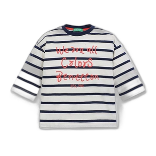 韩国直邮BENETTON儿童童装T恤QATS08411NY潮流穿搭时尚透气高级感