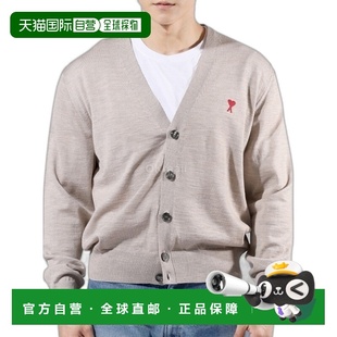 271 KN0025 开襟衫 美丽诺羊毛 韩国直邮AMI 心形标志开衫 HKC111