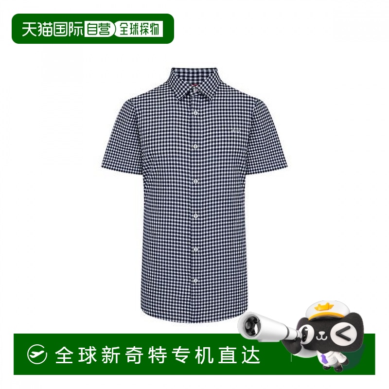 1h可退 韩国直邮路易卡斯特 男士格子短袖衬衫