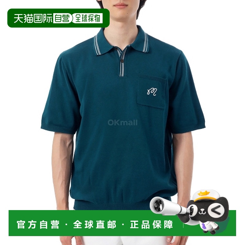 韩国直邮MALBON 坎帕尼亚针织 Polo 衫 (M-9266-AZR) 短袖珠地网/