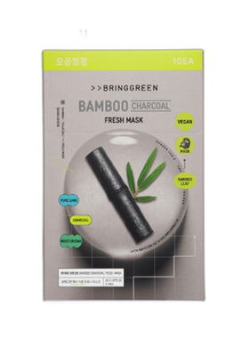 韩国直邮BRING GREEN 芭兰歌林 竹炭清洁补水面膜 20g*10正品